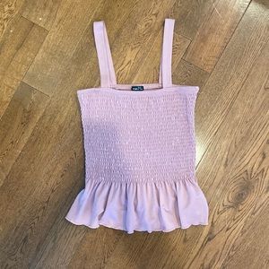 Rue 21 mauve colored ruffled bottom tank top